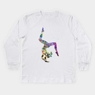 Gymnastics girl Kids Long Sleeve T-Shirt